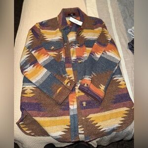 Colorful Aztec Pattern Heavy Weight Jacket